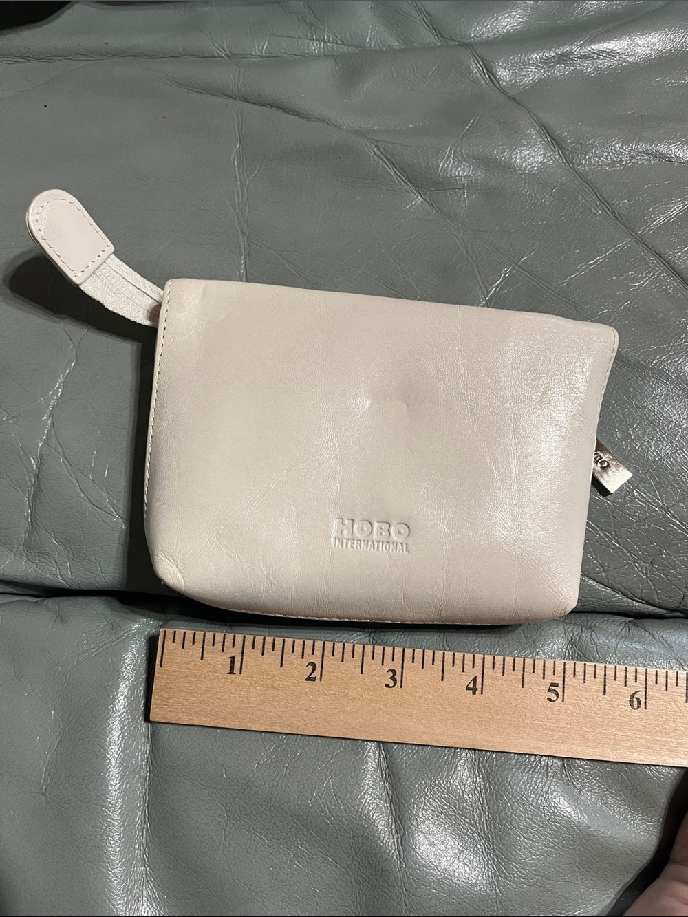 HOBO International Ivory Leather Wristlet Pouch